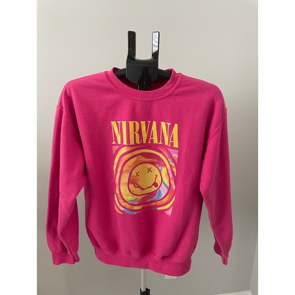 Nirvana Vintage Pink Graphic Fleece Sweatshirt Gildan Heavy Blend Size M